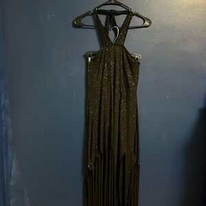 Black Halter Sparkle Dress
